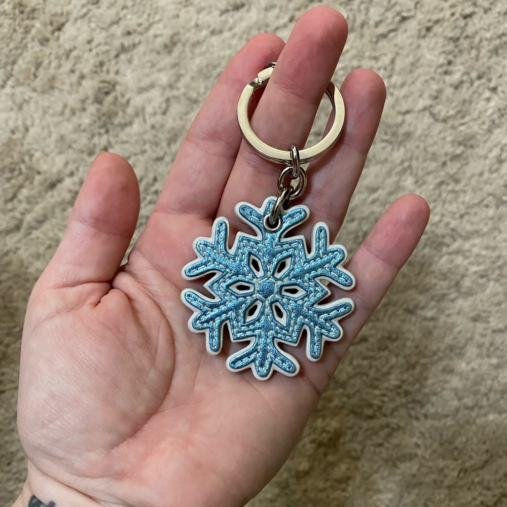 Coach leather snowflake Keychain